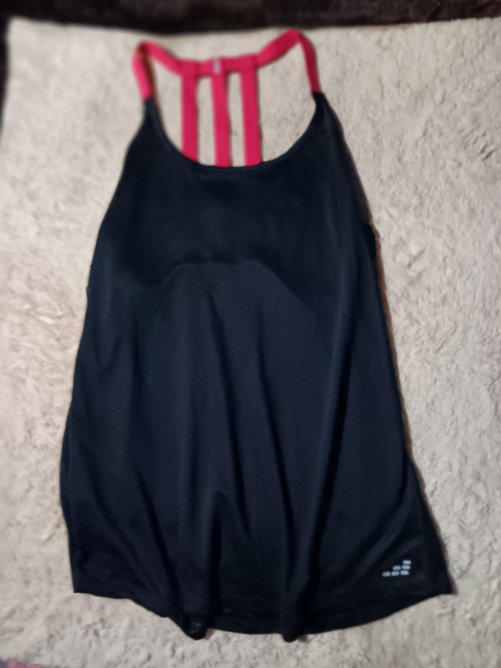bcg Black Tank Top with Pink Strappy Back